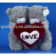 plush&stuffed valentine teddybear with heart,soft boy&girl baby animal toy